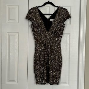 Dress The Population - Multi Gold Sequin Mini Dress